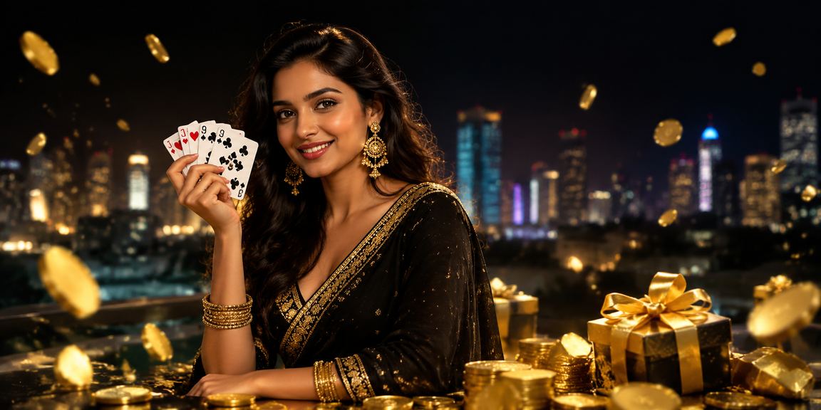 Players playing Teen Patti on a table in India